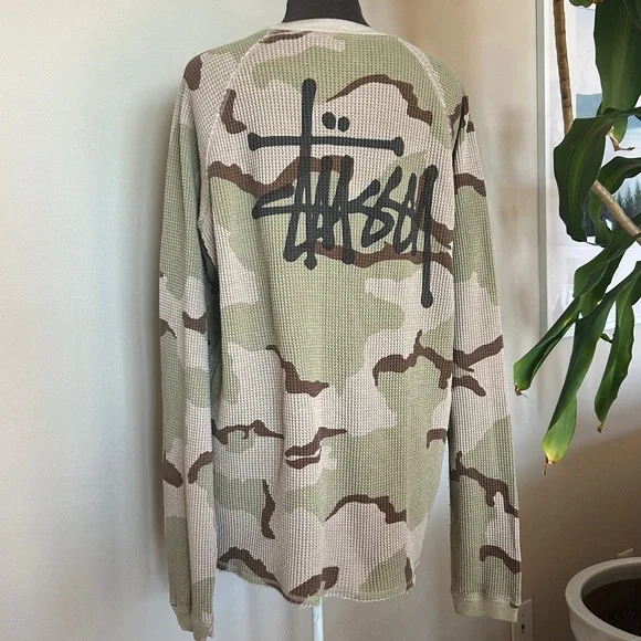 Stussy waffle knit camo long-sleeve shirt - Picture 5 of 12